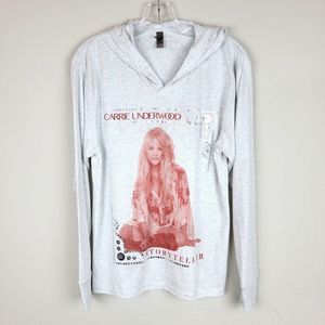 Karry Underwood Storyteller Tour Heather Grey Long Sleeves Lightweight Hoodie S